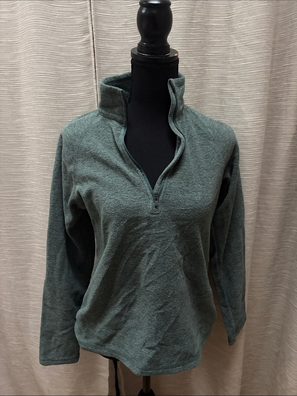 Eddie Bauer Quarter-Zip Fleece Pullover in Dusty Teal